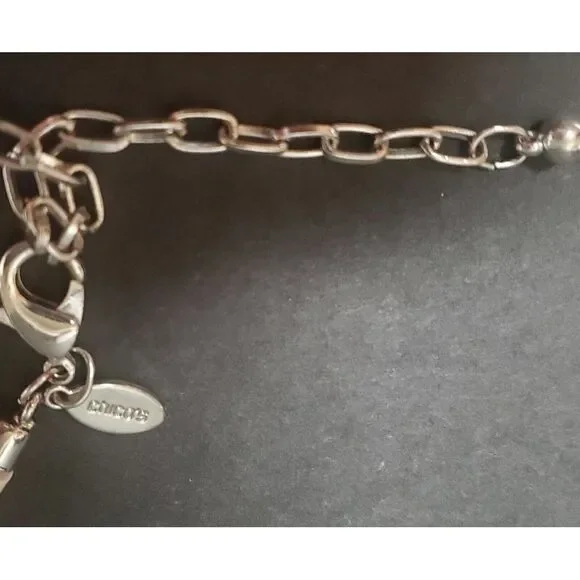 CHICOS Necklace & Bracelet Set Resin White Seaglass Drops w/ Cording White Beads - Picture 10 of 10